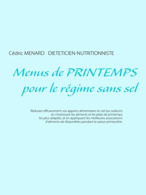 cover image of Menus de printemps pour le régime sans sel